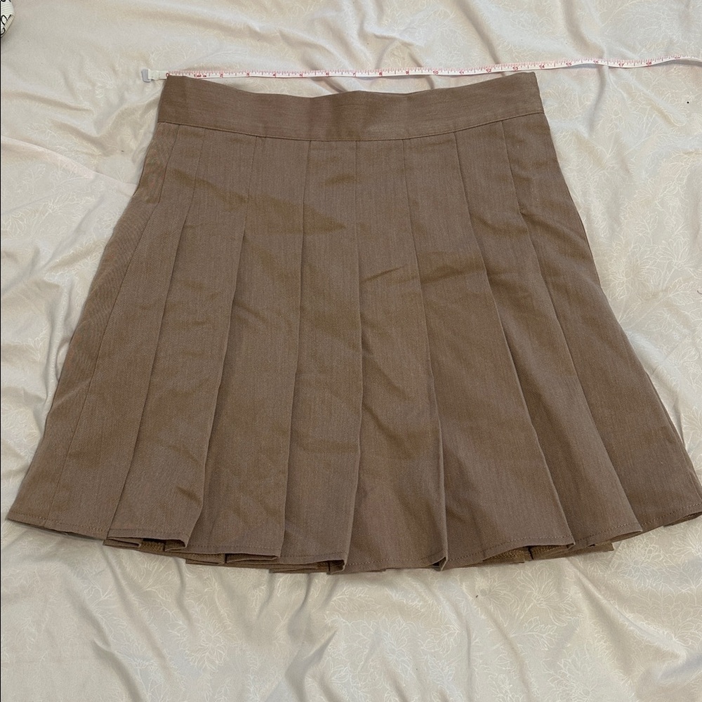 Brown Pleated Skirt
